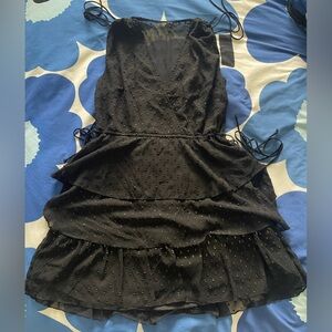 Dark navy with gold adjustable dress